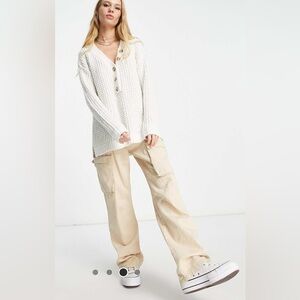 Free People Waffle Knit Sweater - Oversized